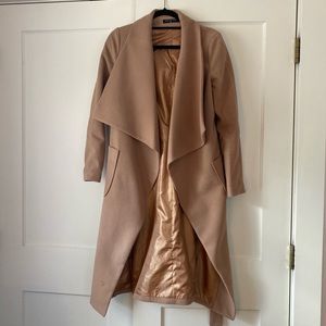 white fox boutique brushed trench coat